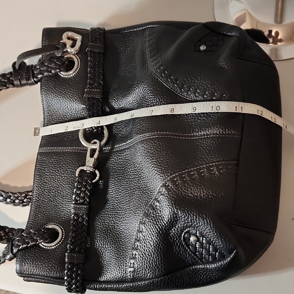 Brighton Black Leather Shoulder Bag with Heart Charm - Picture 5 of 10